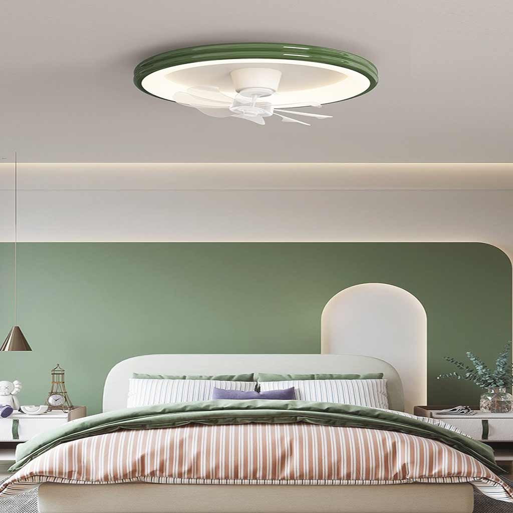 Ceiling Fan Light Flush Mount Green Bedroom
