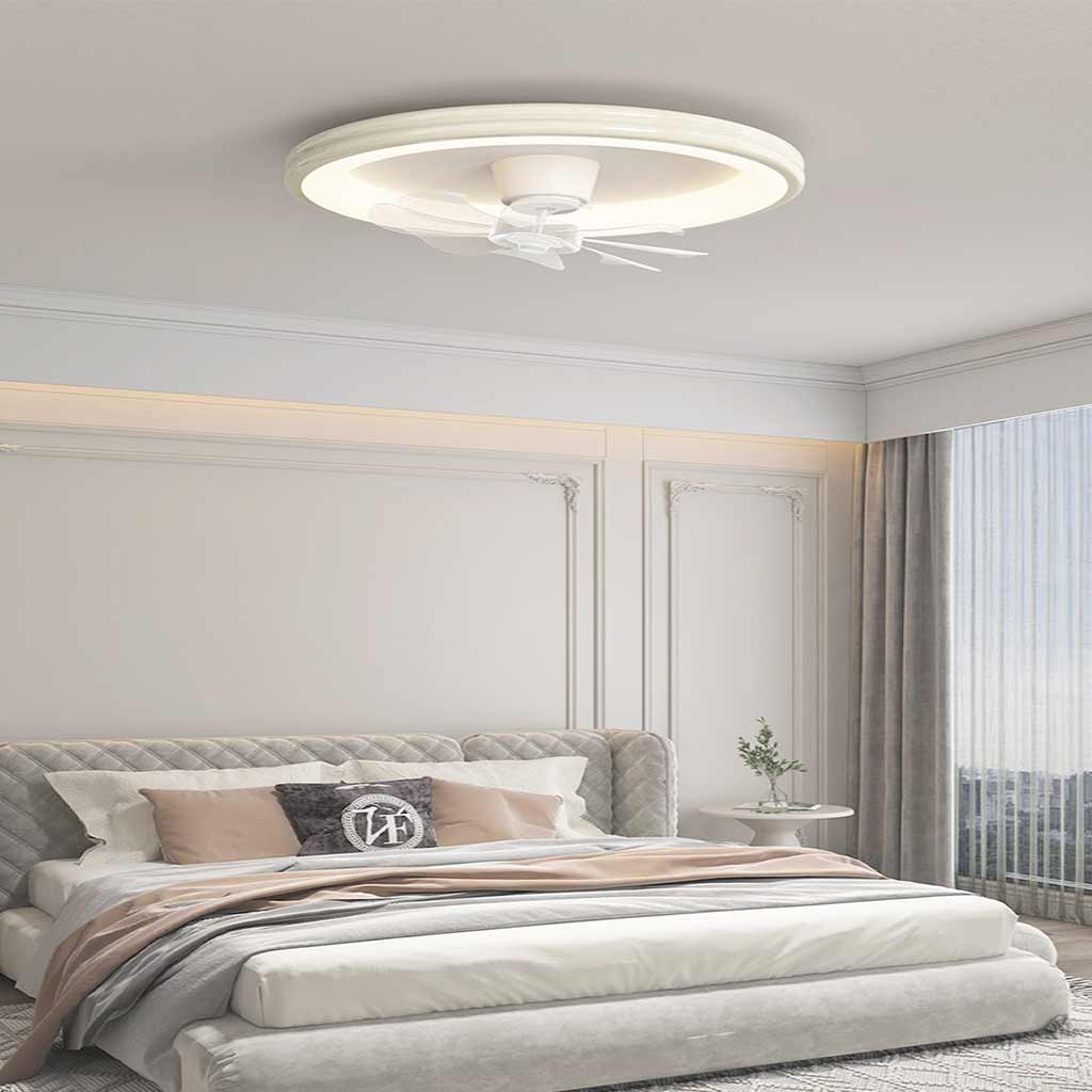 Ceiling Fan Light Flush Mount White Bedroom