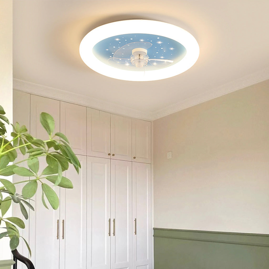 Ceiling Fan with Dimmable LED Light Hallway