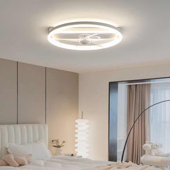 Ceiling Fan with LED Light Round 3 Blades Bedroom