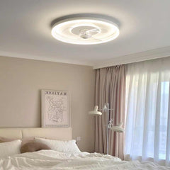 Ceiling Fan with LED Light Round Bedroom
