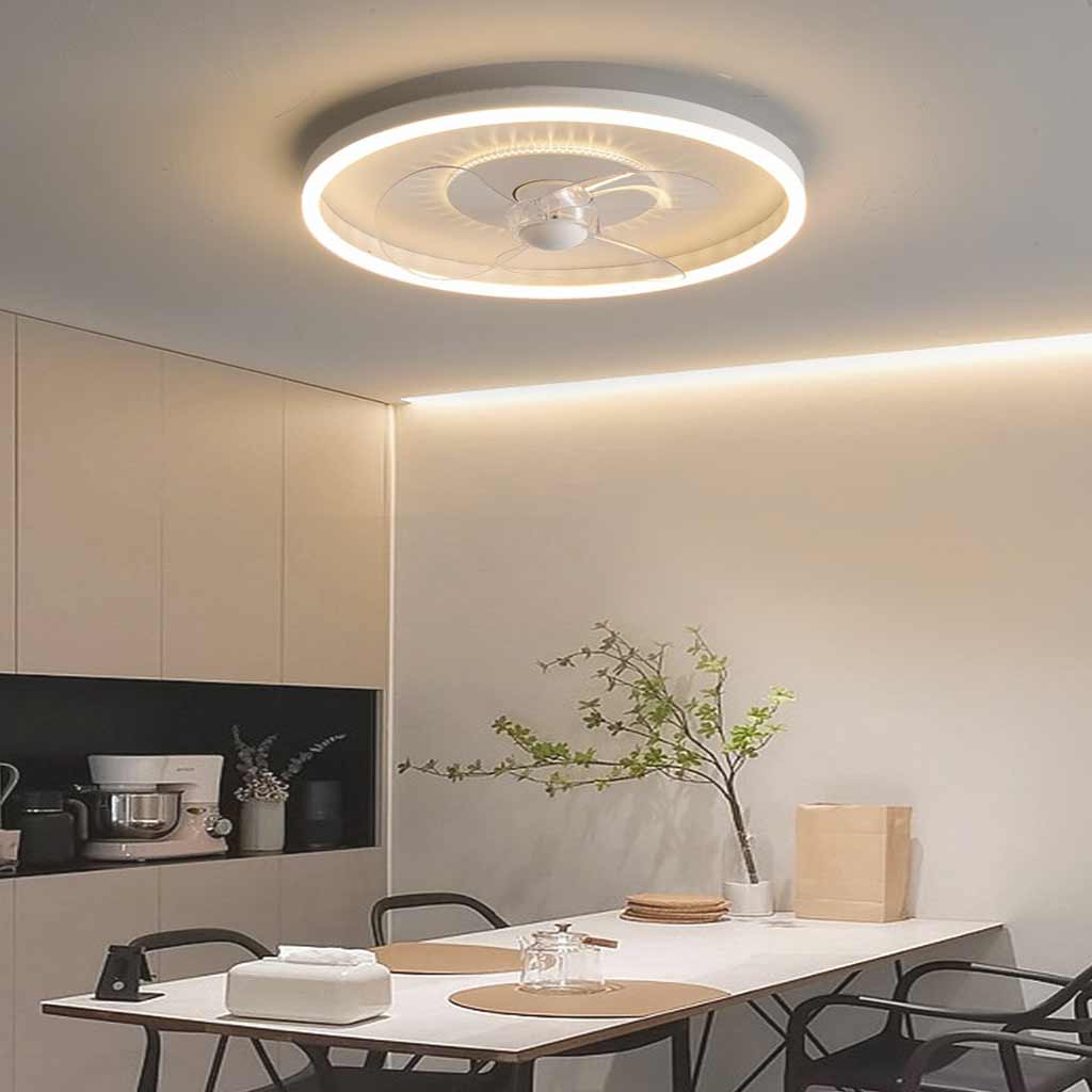 Ceiling Fan with LED Light Round Dining Room