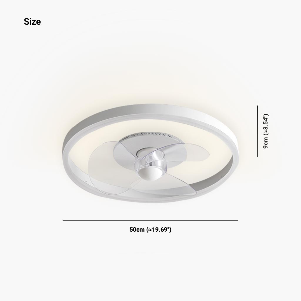 Ceiling Fan with LED Light Round Size