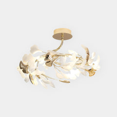 Ceiling Light Art Deco Ceramic Ginkgo Leaves