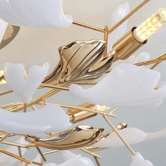 Ceiling Light Ceramic Ginkgo Leaves