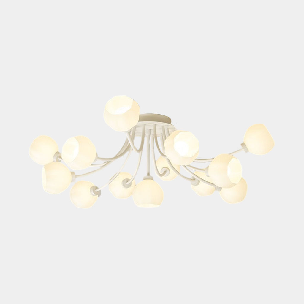 Ceiling Light Cream Glass Flower White