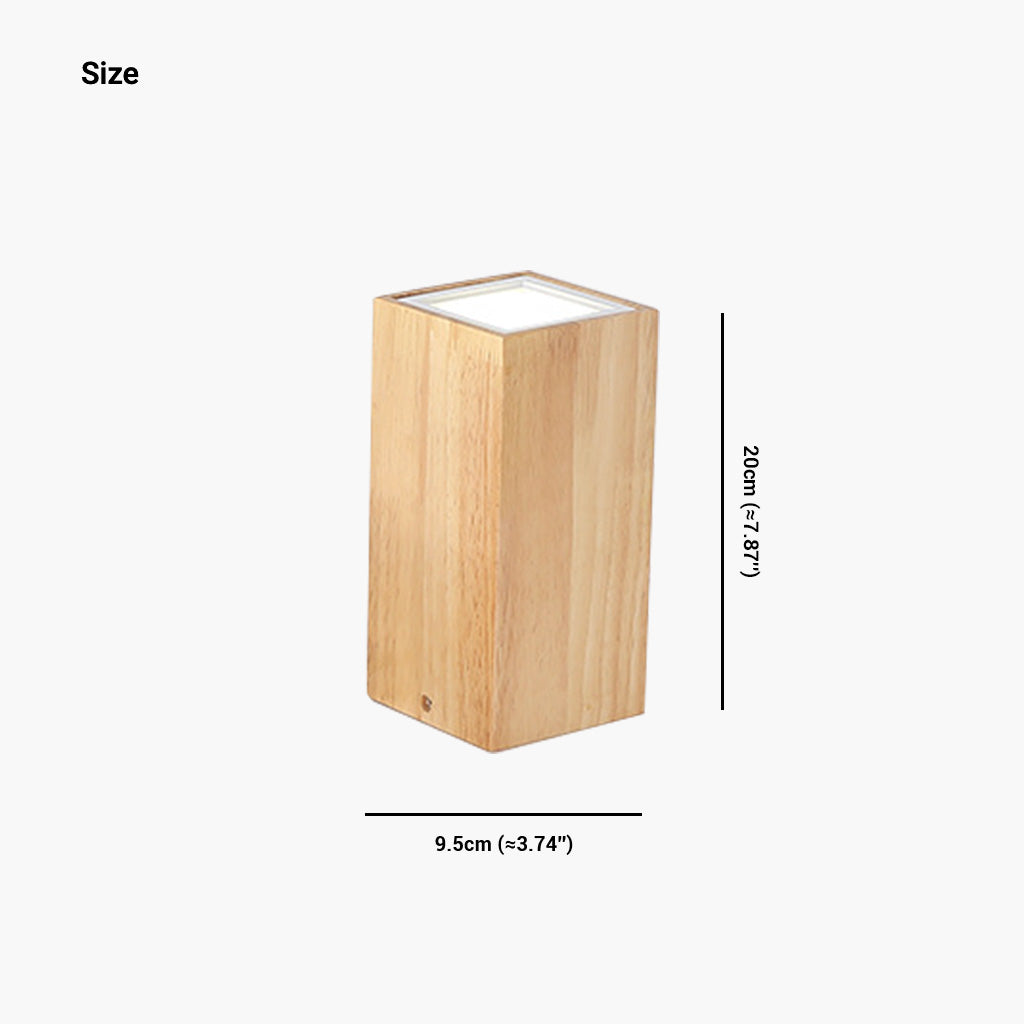Ceiling Light Downlight Wood LED Cube Size