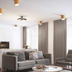 Ceiling Light Downlight Wood LED Cylinder Living Room