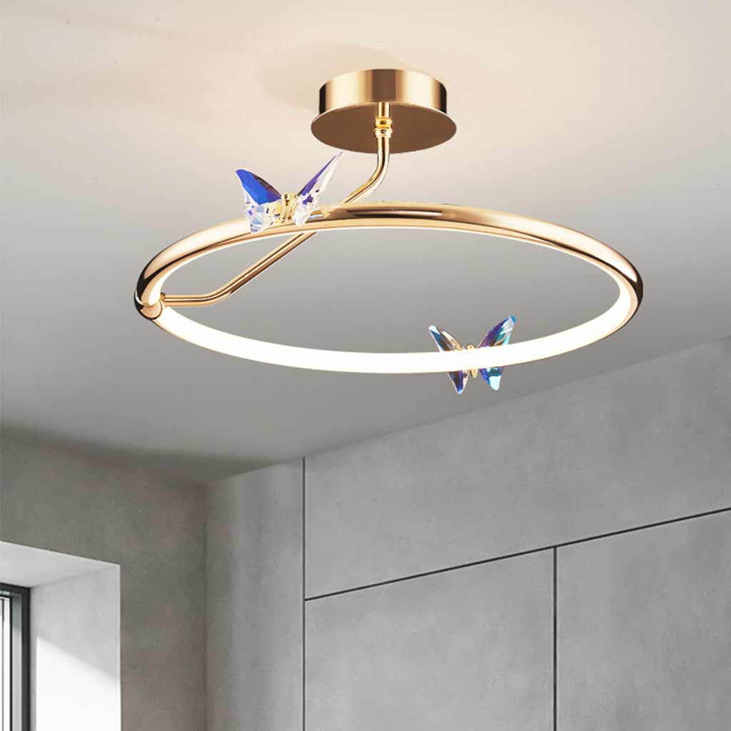 Ceiling Light Elegant Circular Butterfly LED Gold Room