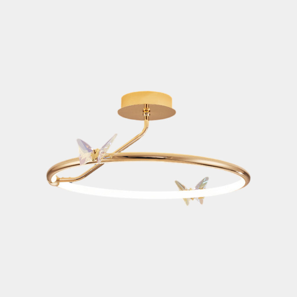 Ceiling Light Elegant Circular Butterfly LED Gold