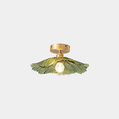 Ceiling Light Glass Flower Lotus Leaf Green