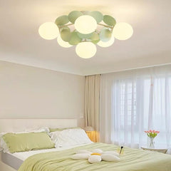 Ceiling Light Gream Glass Globe Bedroom