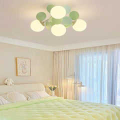 Ceiling Light Gream Glass Globe Branch Bedroom