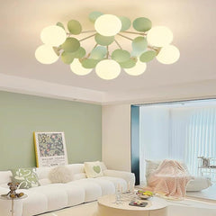 Ceiling Light Gream Glass Globe Branch Living Room