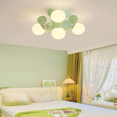 Ceiling Light Gream Glass Globe Green Bedroom