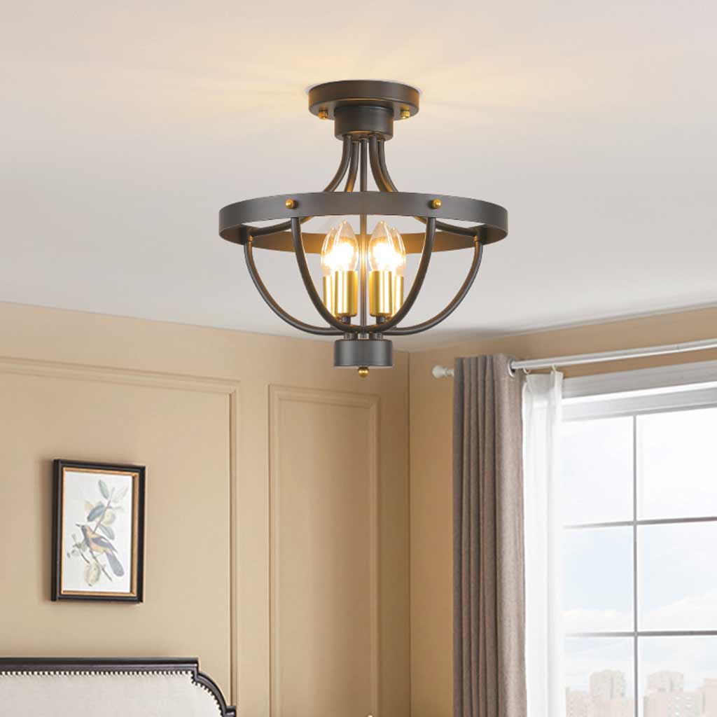 Ceiling Light Industrial Iron Bowl Bedroom