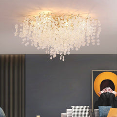 Ceiling Light Modern Branch Crystal Leaf Room