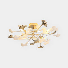 Ceiling Light Modern Ceramic Ginkgo Leaves