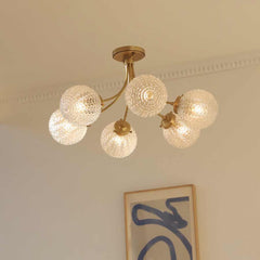 Ceiling Light Nordic Brass Glass Crystal Multi Globe Corner