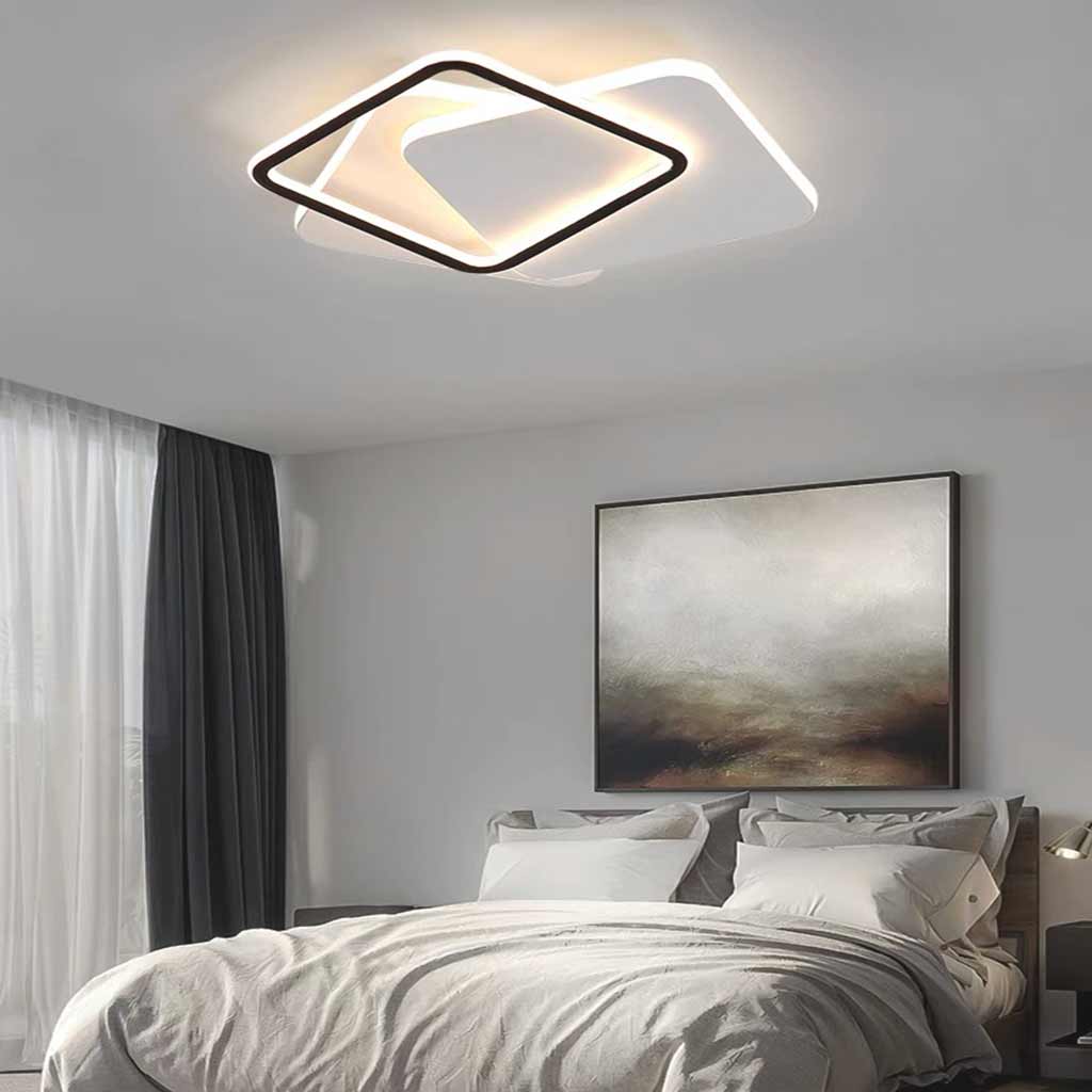 Ceiling-Light-NordGeometric Dimmable Square Bedroom