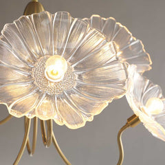 Ceiling Light Retro Glass Lotus Flower White