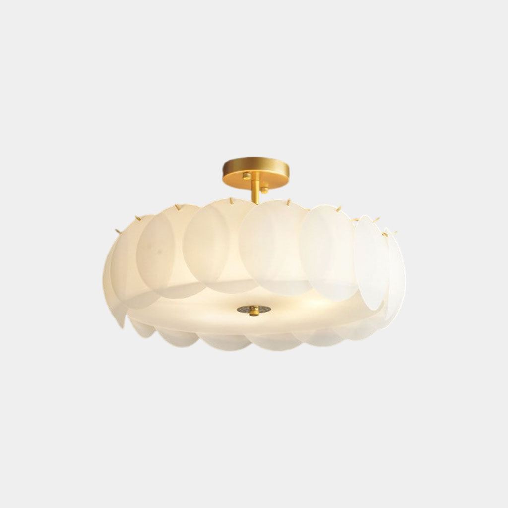 Ceiling Light Semi Flush Mount Acrylic Drum White