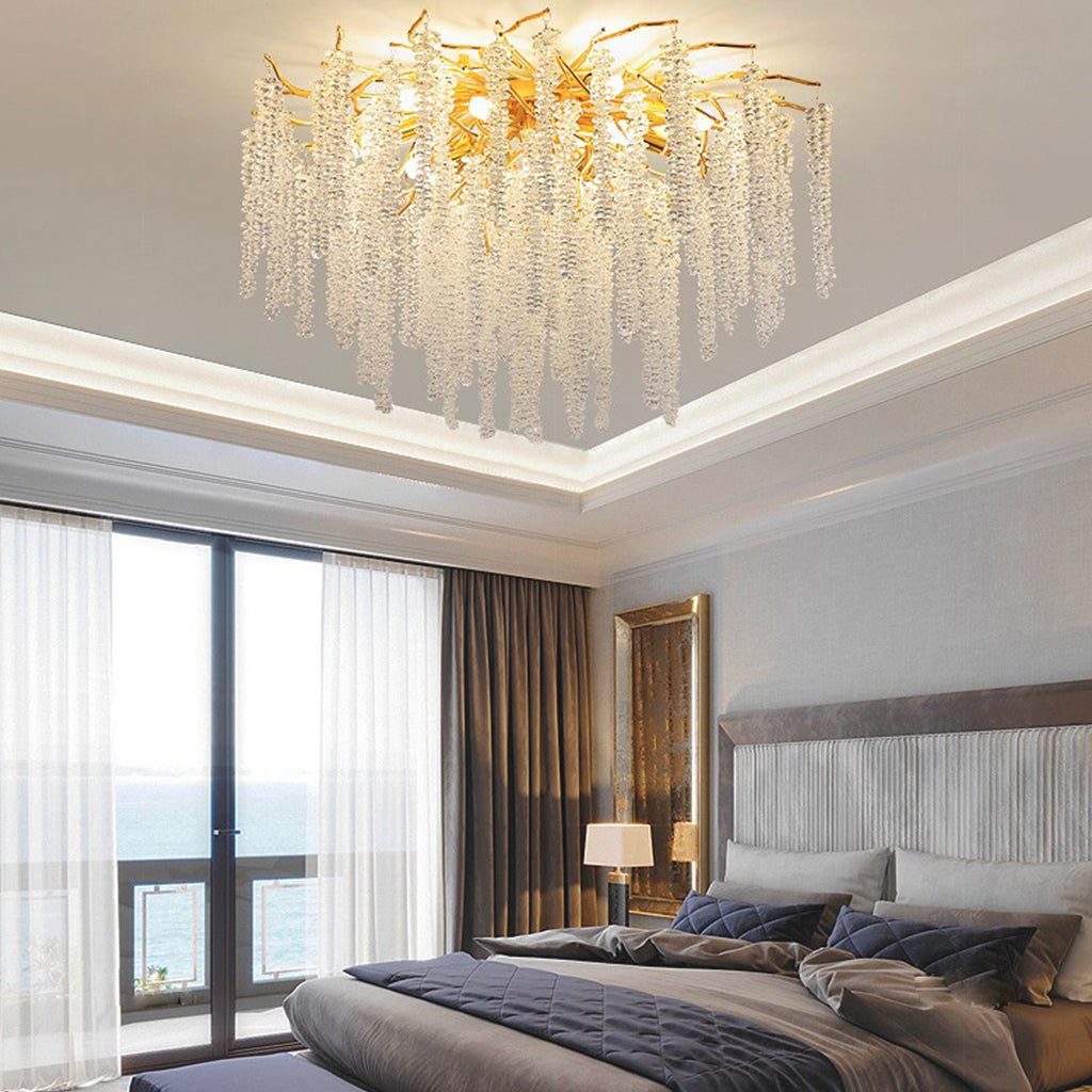 Ceiling Light Tree Branch Crystal Willow Bedroom