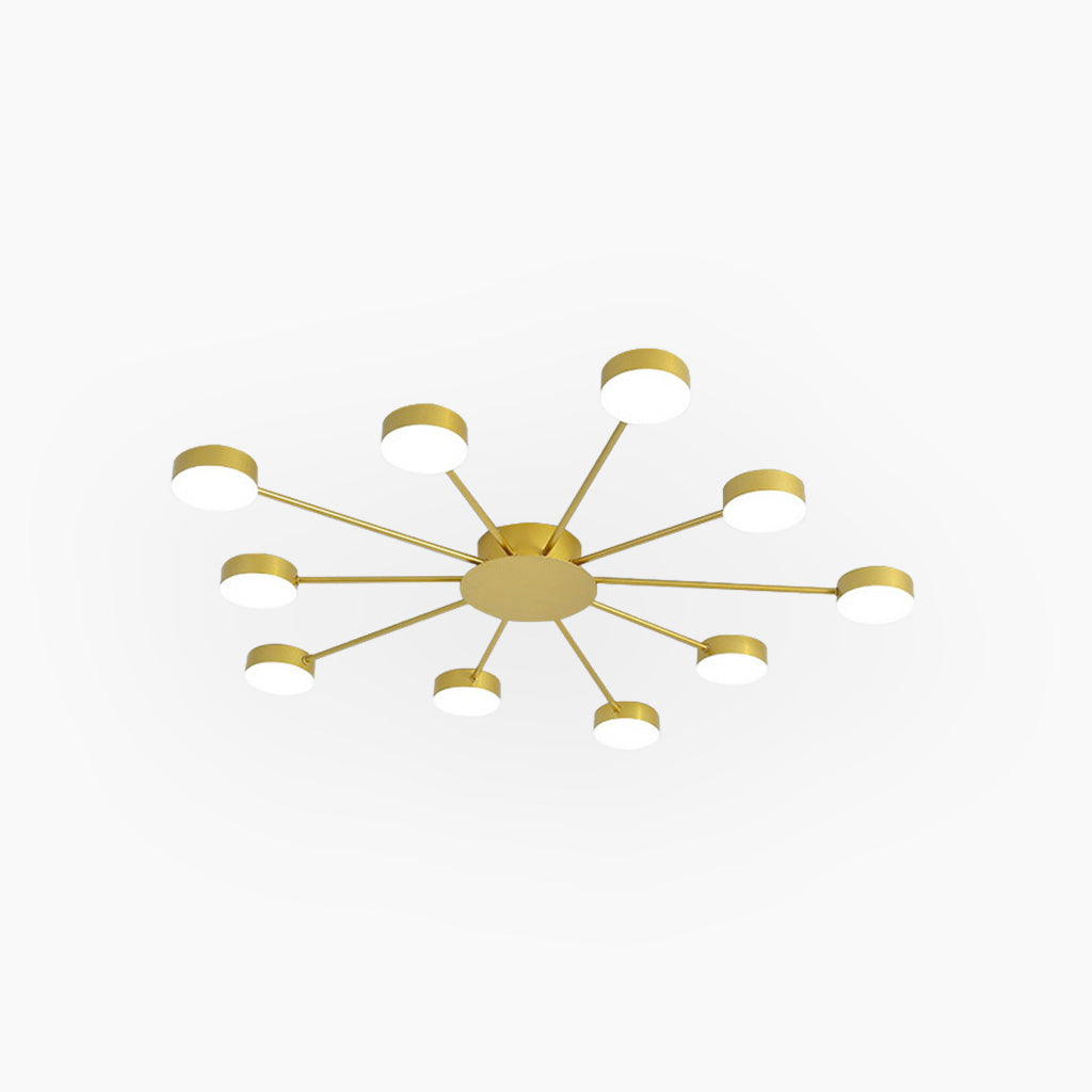 Ceiling Light Unique Sputnik Gold 10 Heads