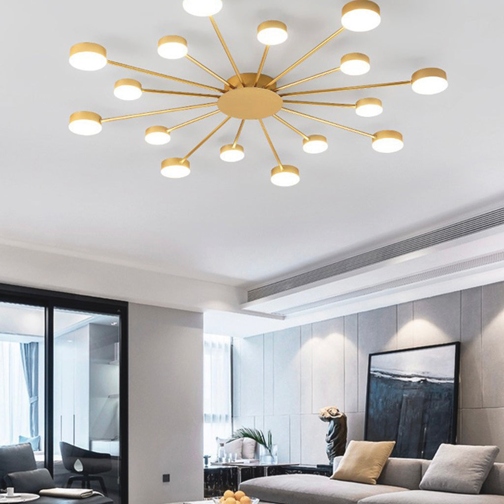 Ceiling Light Unique Sputnik Gold Living Room