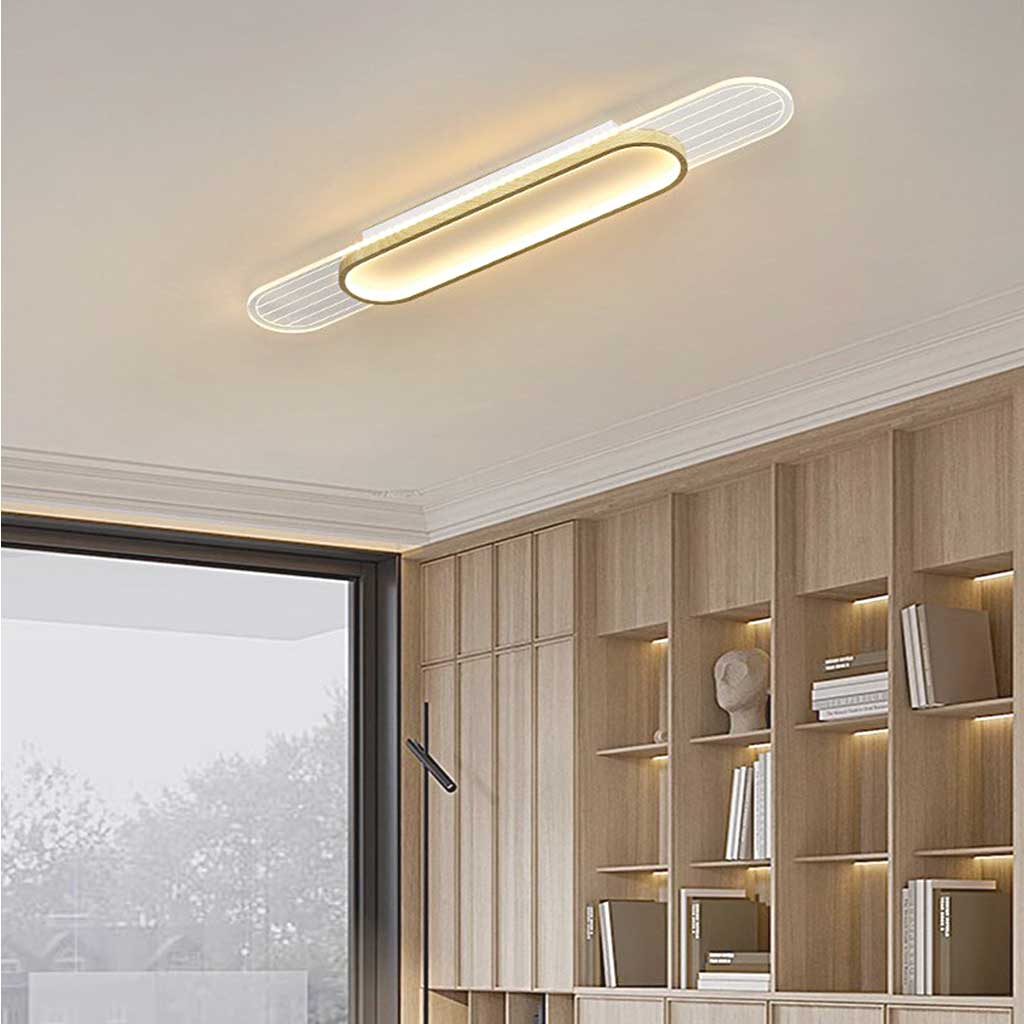 Ceiling Wall Light Oval Linear LED Log Color Study Room
