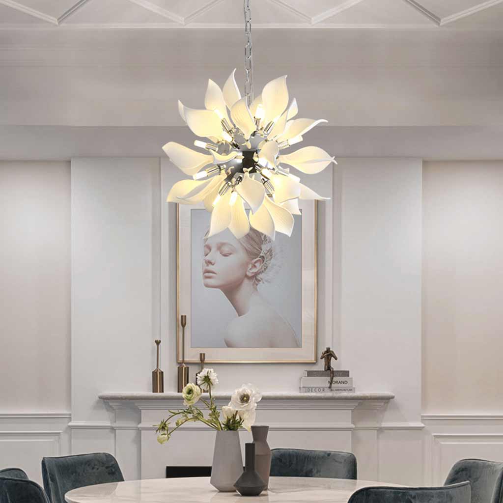 Chandelier Artistic Ceramic Blooming Flower Dining Table