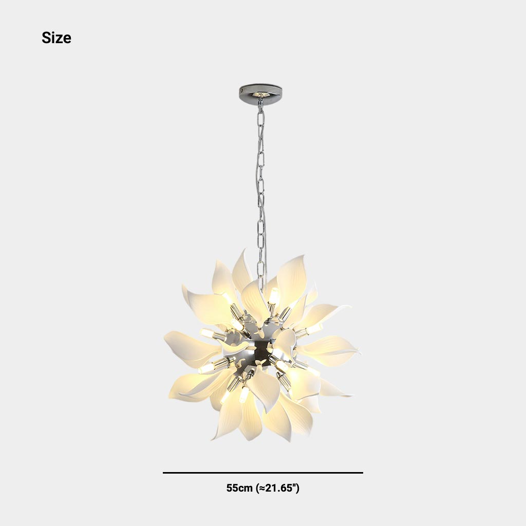 Chandelier Artistic Ceramic Blooming Flower Size