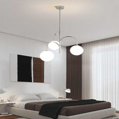 Chandelier Bauhaus Chrome Glass Globe Bedroom