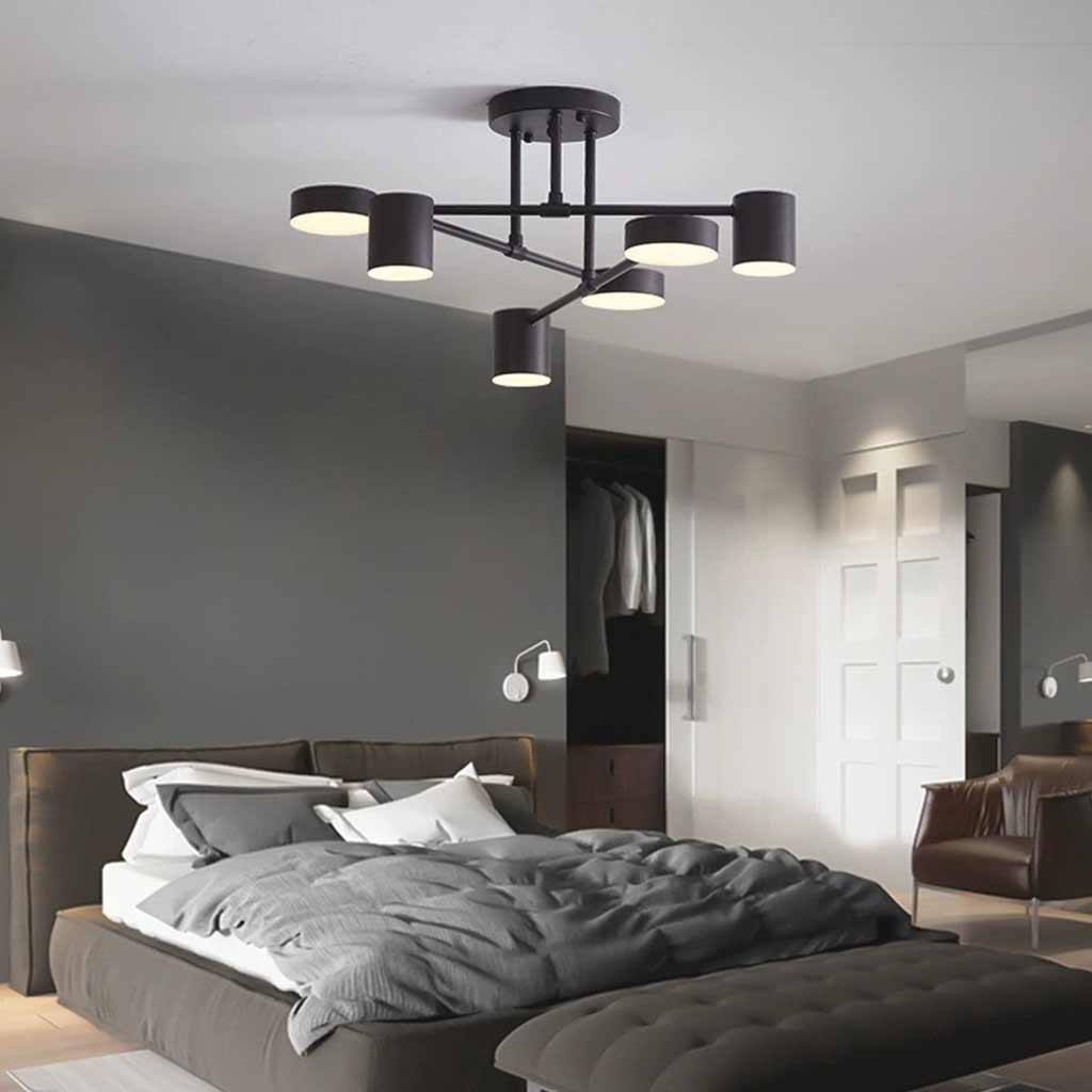 Chandelier Ceiling Light Modern Iron Sputnik LED Black Bedroom