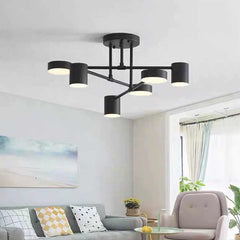 Chandelier Ceiling Light Modern Iron Sputnik LED Black Living Room