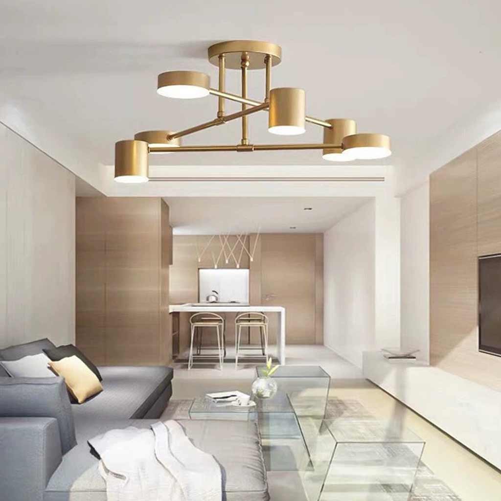 Chandelier Ceiling Light  Modern Iron Sputnik LED Gold Living Room