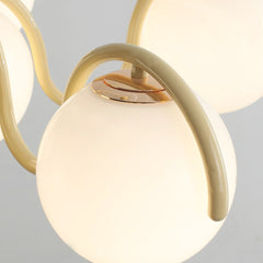 Chandelier Cream Curved Glass Ball Multi Globe