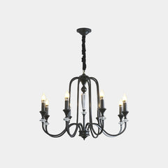 Chandelier Farmhouse Retro Industrial Copper Candle Black