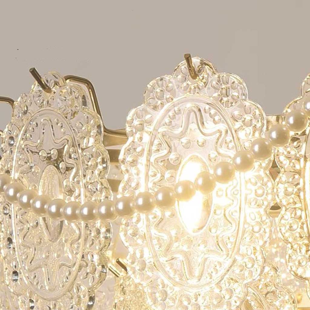 Chandelier French Metal Pearl