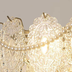 Chandelier French Metal Pearl