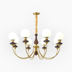 Chandelier French Wood Glass Ball