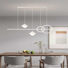 Chandelier Geometric Linear LED White Dining Table