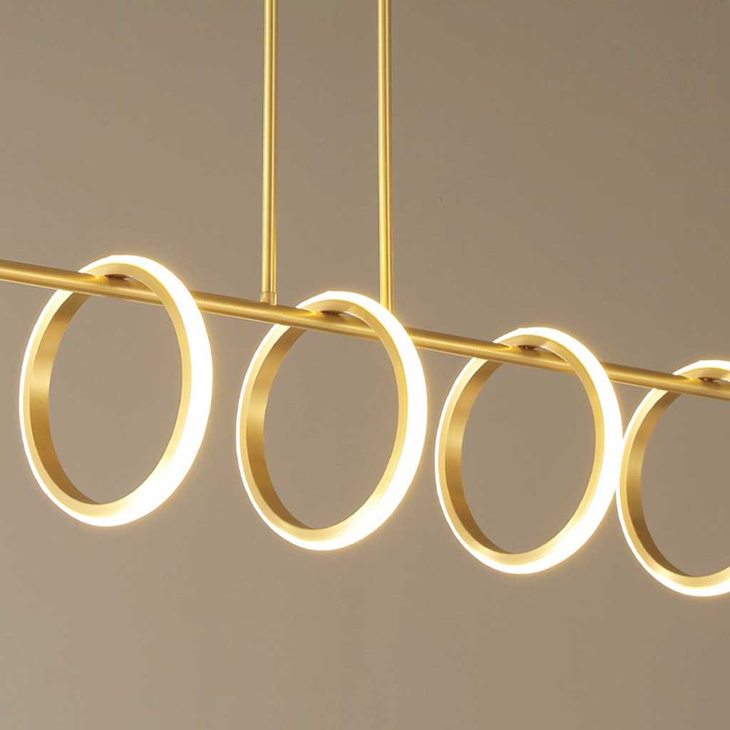 Chandelier Hanging Pendant Light Unique Elegant Brass Ring