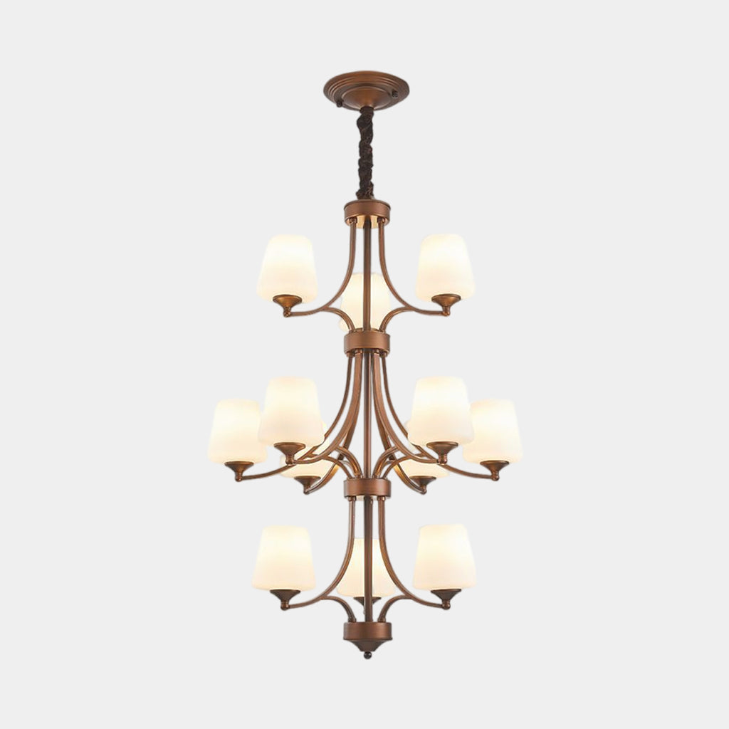 Chandelier Long Tiered Glass Cup for High Ceiling