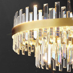 Chandelier Luxurious Crystal LED Gold Round Detail