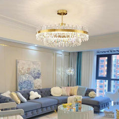 Chandelier Luxurious Crystal LED Gold Round Living Room