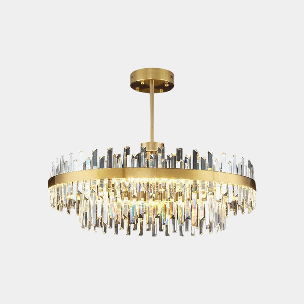 Chandelier Luxurious Crystal LED Gold Round