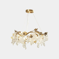 Chandelier Luxury Brass Branch Crystal Grape