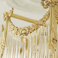 Chandelier Luxury French Vintage Brass Crystal Tassel Detail