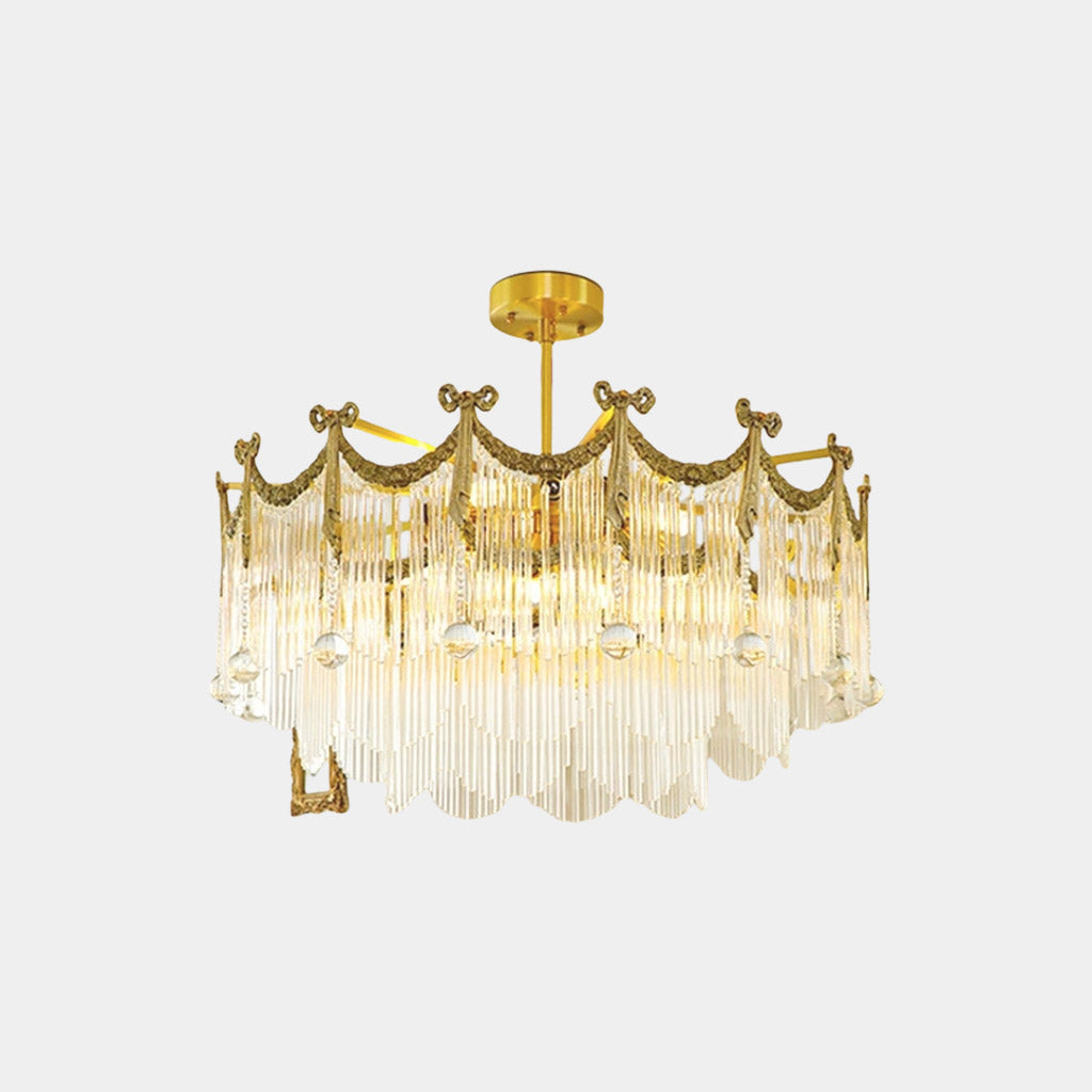 Chandelier Luxury French Vintage Brass Crystal